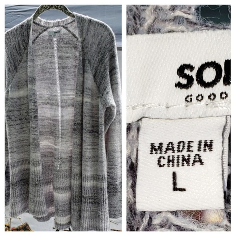 Sonoma Open Cardigan | Black and White | Sz Large | EUC
